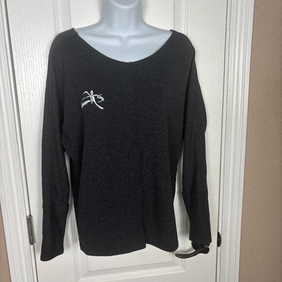 Roadrunner Sports Women's Grey Long Sleeve V-Neck Active Pullover Sporty Top Sm - Picture 1 of 5